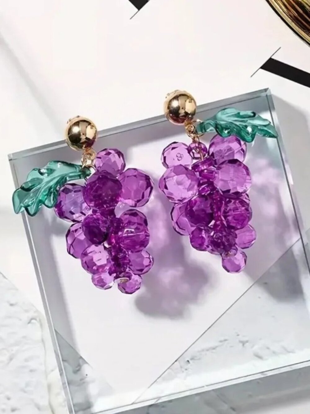 ✨Modcloth Etta Grape Beaded Earrings